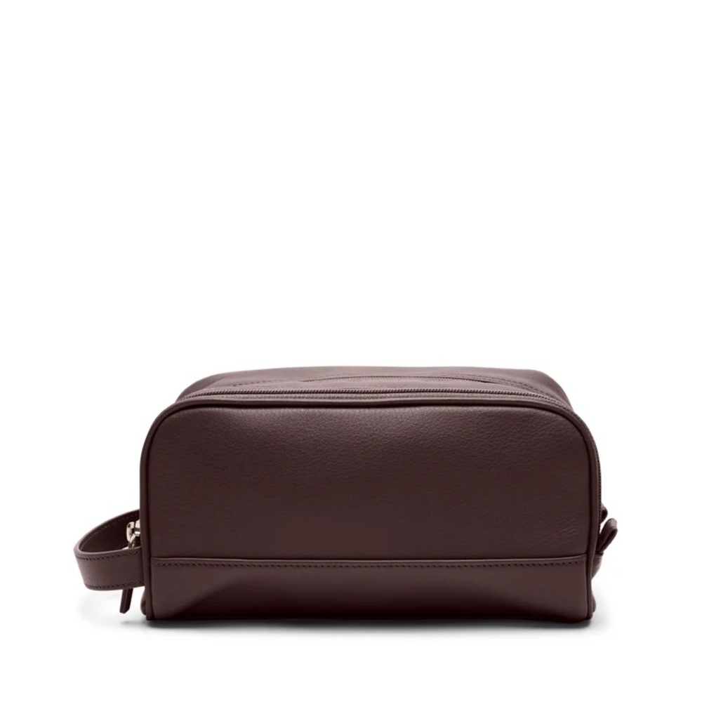 Brown Leather Toiletry/Cosmetic Pouch
